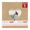 Beige Suede Mat Board for 6x6 Frames - Heart Opening for 3x3 Photos